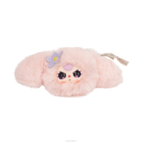 Baby Three Plush Hair Scrunchie Blind Box Ikat Rambut Karakter Berbulu Dengan Desain Kelinci dan Bunga