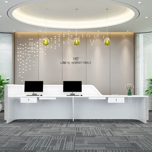 モダンシンプル 受付カウンター オフィスデスク 美容室カウンター 塗装仕上げ キャッシャー 店舗カウンター 正面モール 病院ホール - Product Image 4