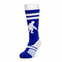 Chaussettes de hockey sur glace mi-mollet pour hommes et femmes, avec bord côtelé, talon contrastant, bout en maille respirante, tricotées