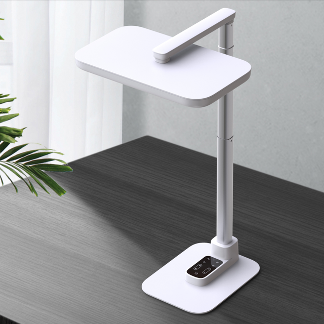 Smart Motion Sensor LED Desk Lamp, Eye-Caring Table Lamps Natural Light Protects Eyes Dimmable Office Lamp with 5 Color Modes