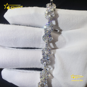 Gioielli Scintillanti Nuovo Design <span class=keywords><strong>Bracciale</strong></span> Cubano <span class=keywords><strong>Infinity</strong></span> in Argento S925 con Moissanite VVS Iced Out GRA, Larghezza 8mm, Stile Hip Hop - Product Image 4