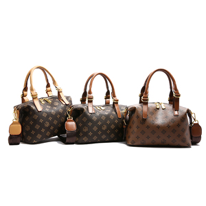 กระเป๋าถือสไตล์บอสตันแบบยุโรปอเมริกัน ลายพิมพ์เรโทร สายสะพายไหล่เดี่ยว ปิดด้วยซิป บุด้วยโพลีเอสเตอร์ 1028 - Product Image 1