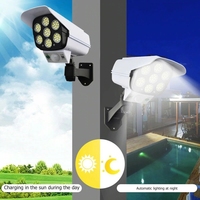3 Mode d'éclairage Télécommande 77 LED Simulation Caméra Factice Sécurité Lumière Solaire Jardin Extérieur Étanche Rue Applique Murale