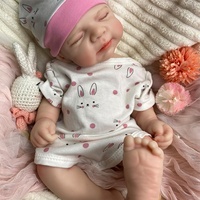 Poupée Bébé Reborn en Silicone Souple et Solide de 18 Pouces avec Articulations Mobiles et Expression Somnolente, Idéale pour les Achats en Gros pour Boutiques de Cadeaux