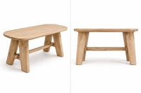 Table à manger ovale en teck massif, écologique, durable, imperméable, 6 places, style scandinave moderne, base à tréteaux pour salon