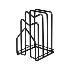 Étagère de rangement de cuisine moderne en acier inoxydable sur pied pour planches à découper, couvercles et filtres – Étanche, non pliable, double niveau - Product Image 1