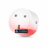 Prise intelligente Wi-Fi UK 16A 20A en plastique ABS avec moniteur de consommation d'énergie, compatible avec l'application Tuya Smart Life, Alexa, Google, utilisation universelle