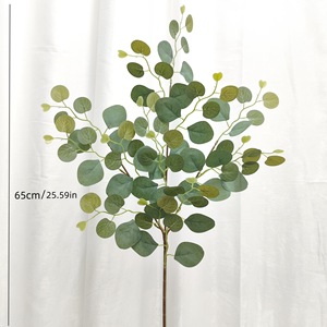 Hojas de eucalipto artificiales de tallo verde de plantas artificiales baratas para la decoración del hogar - Product Image 2