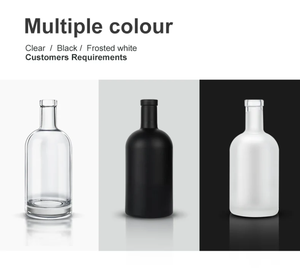 Tamaño de muestra Redondo Vacío 750ml 1000ml Botella de vodka Precio 1 Litro 250ml 500ml 750ml Botella de vidrio de licor de <span class=keywords><strong>vino</strong></span> personalizada con tapa - Product Image 4