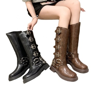 2025 New Style Western Cowboy <b>Boots</b> for Women Mid Length Genuine Leather Lining Autumn/Winter/<b>Spring</b> Season Vintage Brown - Product Image 1
