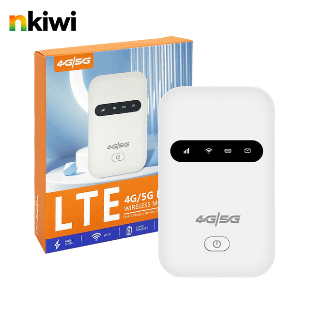 NKIWI 4G Portable WiFi Router with SIM Card Slot 2.4G Firewall Enabled New Outdoor 4G MiFi Modem