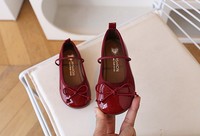 Chaussures en cuir PU pour petites filles, nouvelle mode coréenne printemps-automne, nœud doux, antidérapantes, chaussures de princesse tendance