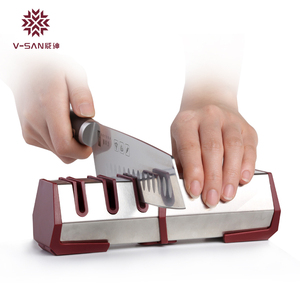 Affilacoltelli <span class=keywords><strong>Professionale</strong></span> V-SAN Deluxe a 3 Fasi, Strumento Manuale per Affilare Coltelli da Chef, Forbici e Pietre per Affilare - Product Image 4