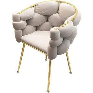 Luxury Nordic comfortable chair Velvet Waiting Lounge Accent Furniture upholstered dining chair