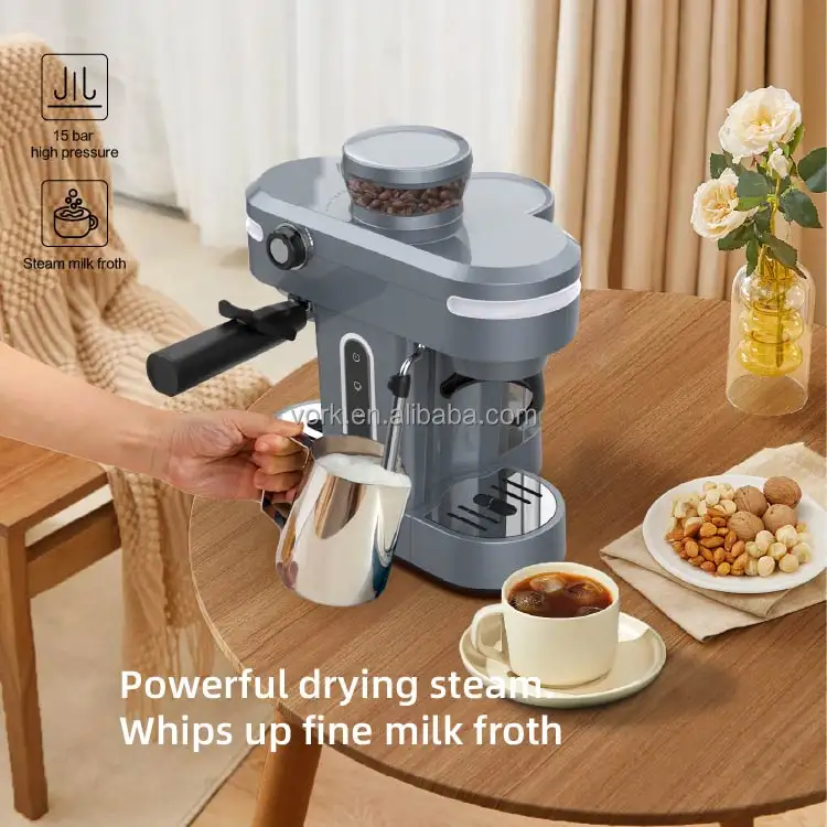 מכונת קפה אספרסו מכשירי מטבח קטנים 1.4l מכונת קפה אספרסו חכמה עם צמר קפור חלב