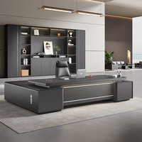 Chaise de bureau de direction et table d'appoint de bureau de direction, ensemble de mobilier de luxe léger, haut de gamme, simple et moderne