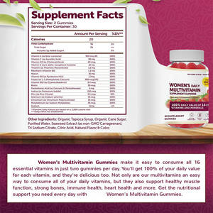 Multivitamínico Gummy para mujer, soporte inmunológico, vitaminas A D C <span class=keywords><strong>E</strong></span>, biotina, ácido fólico, multivitamínico, gomitas para adultos - Product Image 3