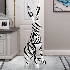 ประติมากรรมกระต่ายขนาดใหญ่ที่กำหนดเองภาพการ์ตูนพื้นที่กลางแจ้งเชิงพาณิชย์ของประดับในพื้นที่ที่สวยงามงานฝีมือติดด้วยเรซิ่น - Product Image 3