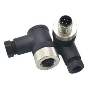 ขั้วต่อกันน้ำ M12 A Code IP67 แบบ 4 ขา ติดตั้งแบบสกรู ขั้วต่อปลั๊กตัวผู้ตัวเมียแบบมุมฉาก - Product Image 3