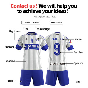 Zhouka New Design High quality sportswear soccer jersey football uniforms set Wholesale - Product Image 6
