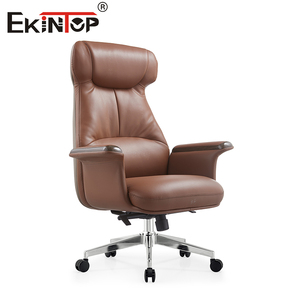 Chaise de bureau présidentielle de luxe Sinonis à dossier haut, chaise de direction en cuir pour directeur, patron, salle de direction - Product Image 1