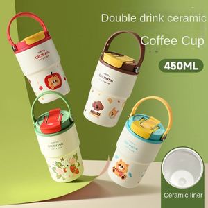 New Classic Double-Walled Stainless Steel Vacuum Thermos Coffee <b>Cup</b> <b>Ceramic</b> Liner Cold Resistant Back School Portable for - Product Image 3