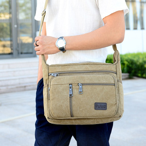 Unisex <b>Large</b> Capacity Classic <b>Canvas</b> Cross Body Shoulder <b>Bags</b> Vintage Zipper Fashionable Business Travel Messenger <b>Bags</b> - Product Image 6