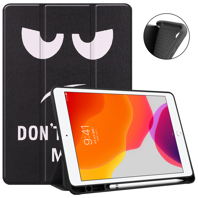 For iPad 7/8/9th Generation 10.2 Inch Ultra Slim Smart Magnetic Soft Tpu Back Tablet Case with Pen Slot