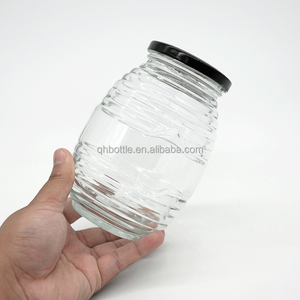 Bán buôn 100ml200ml350ml730ml rõ ràng rỗng Kính ong hình tùy chỉnh mật ong bao bì Jar <span class=keywords><strong>container</strong></span> - Product Image 6