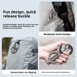 Magnetic Mobile Phone Ring <strong>Bracket</strong> Three-Axis Rotating Image Stabilization Outdoor Portable Hook Rotating <strong>Bracket</strong> Folding - Product Image 4