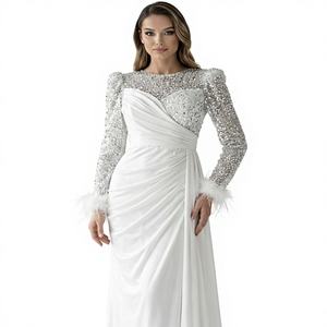 Abito da Sera Elegante a Maniche Lunghe <span class=keywords><strong>Franzese</strong></span> per Cerimonie e Matrimoni, Vestito Elegante per Occasioni Formali - Product Image 3