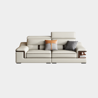 Modernes Italienisches L-förmiges Ledersofa-Set Luxuriös für Villen Geeignet Einfache Wohnzimmer-Kombination Funktionale Schaumstoff-Füllung