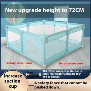 Grand parc de jeu ventilé en métal de 230 cm avec buts de football Messi et panier de sport pour enfants, idéal pour la sécurité des bébés, utilisable en extérieur, dans les parcs, les chambres et les écoles - Product Image 3