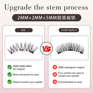 Пользовательские водонепроницаемые мягкие магнитные ресницы без клея с аппликатором частная этикетка натуральные длинные магнитные ресницы с зеркалом - Product Image 3