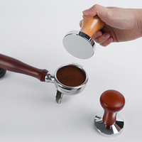 Goedkope Espresso Tamper Iron Coffee Press Tool Massief houten handvat Lichtgewicht Barista Accessoires Keuken Cafe Dagelijks brouwen