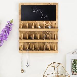 Estante de Madera Multicapa para Joyas con Pizarra, Organizador de Pared para Anillos y Collares, Madera Maciza, 6 Niveles - Product Image 2