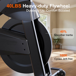 Vélo de spinning cardio <span class=keywords><strong>pour</strong></span> la maison et <span class=keywords><strong>le</strong></span> studio, avec transmission par courroie silencieuse, volant d'inertie de 18 kg, résistance réglable et moniteur numérique - Product Image 6
