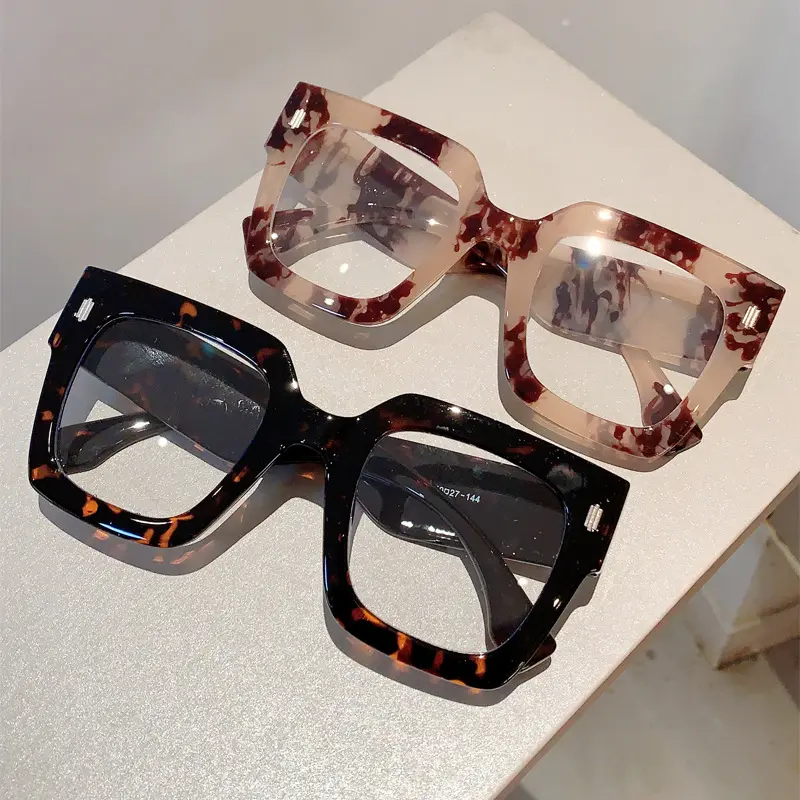 399 표범 고양이 눈 안티 블루 라이트 안경 프레임 여성을 2022 새로운 패션 브랜드 대형 컴퓨터 사각 안경 여성