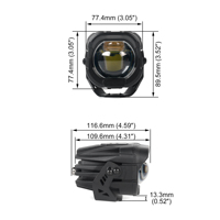 Kit d'éclairage auxiliaire LED pour moto MT32 3 pouces, 2 projecteurs de conduite à faisceau haut et bas avec faisceau de câblage
