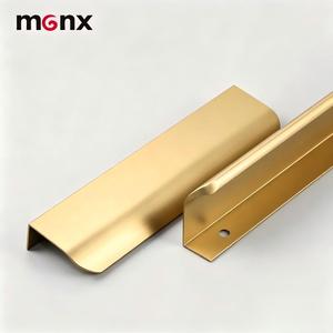 Wholesale Aluminum Alloy Minimalist No Handle Hidden Round Edge Mounted Cabinet Pull Invisible <strong>Drawer</strong> Furniture Hardware Handle - Product Image 2