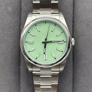 Reloj Mecánico Minimalista de Negocios Premium OEM ODM de 41 mm con Esfera Verde Menta, Correa de Acero Inoxidable, Resistente al Agua, Reloj de Vestir para Hombre - Product Image 1