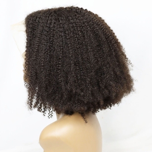 Vente en gros Perruque <span class=keywords><strong>afro</strong></span> frisée Cheveux humains <span class=keywords><strong>afro</strong></span> 13*4*1 T Perruques dentelle frontale Perruques fabriquées à la machine - Product Image 4