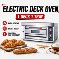 Oven Dek Listrik Otomatis Pengontrol Suhu Digital Elemen Pemanas Baja Tahan Karat Peralatan Industri Tugas Berat
