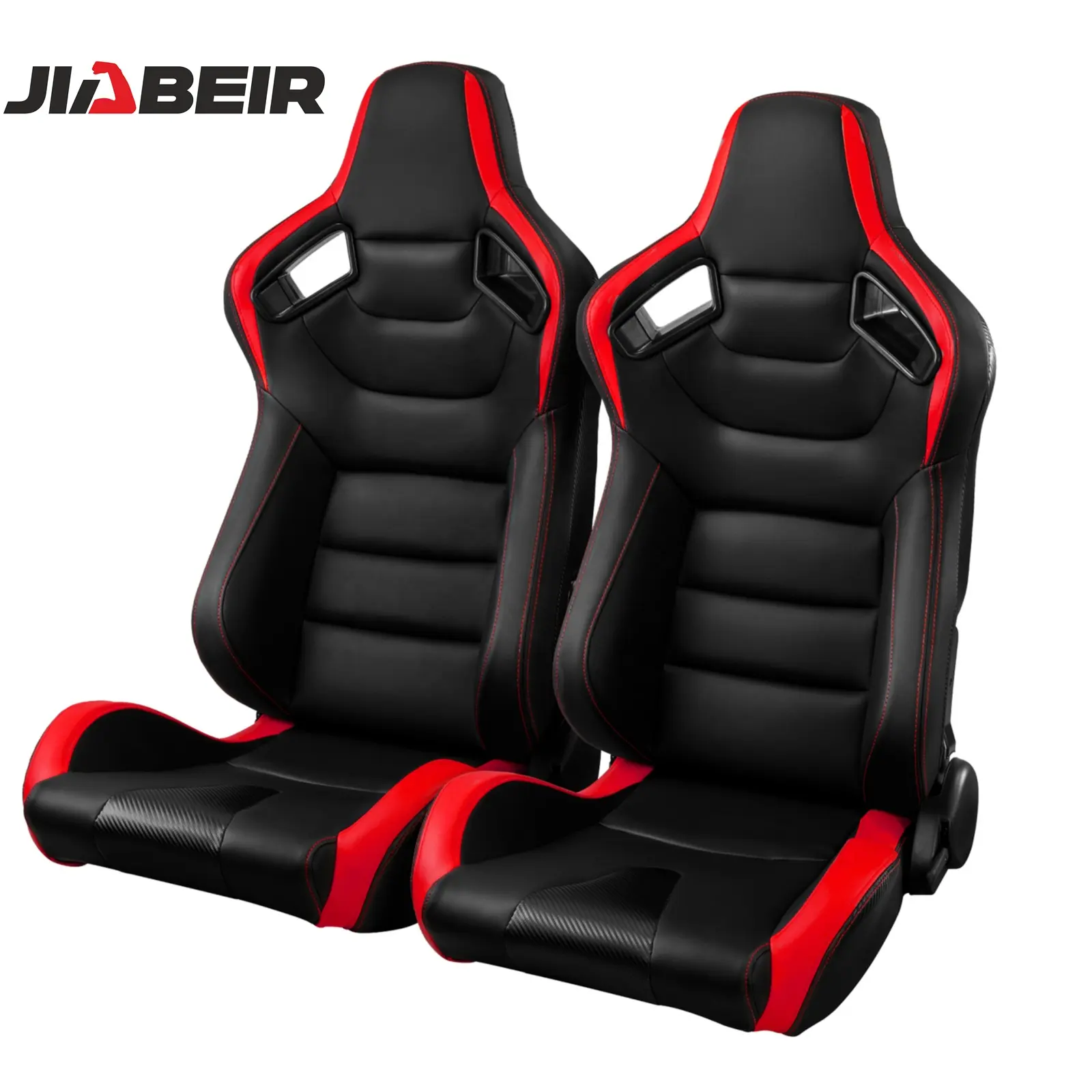 Jiabeir 1054 Series Universal Reclinable Black PVC Carbon Look Leather Bucket Racing Seats