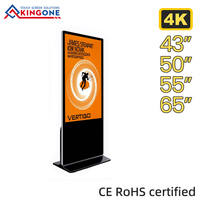 Pantalla Digital LCD Independiente de 42, 55 y 65 Pulgadas para Interiores, Pantalla Publicitaria Portátil con CMS, Kiosco con Soporte de Pie