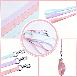 Waterproof PVC Step In <b>Dog</b> <b>Harness</b> Luxury Fashion <b>No</b> <b>Pull</b> Adjustable Designer Custom Pet <b>Harness</b> Collar Leash Set - Product Image 4