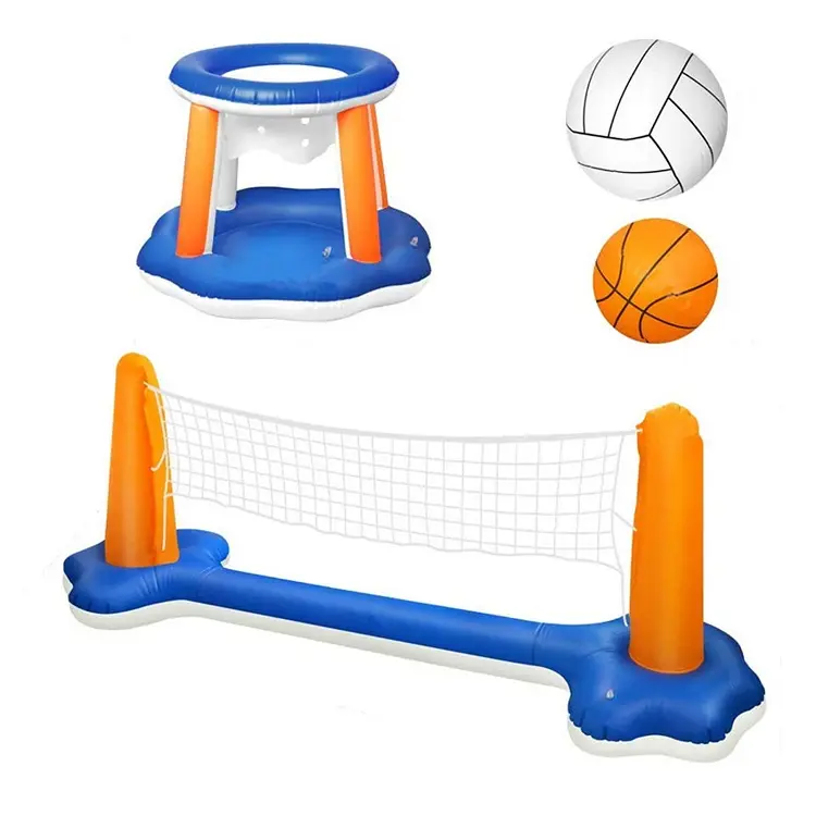Schwimm spiel Spielzeug Volleyball Net & Basketball Hoops Aufblasbarer Pool Float Hoop Set