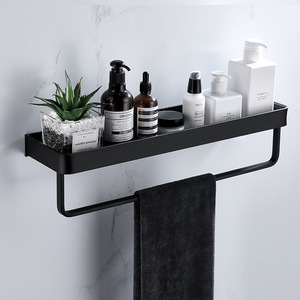 Étagère <span class=keywords><strong>de</strong></span> salle <span class=keywords><strong>de</strong></span> bain avec porte-serviettes mural, rangement <span class=keywords><strong>de</strong></span> salle <span class=keywords><strong>de</strong></span> bain, <span class=keywords><strong>douche</strong></span>, shampoing, maquillage, cuisine, toilettes, maison, <span class=keywords><strong>support</strong></span> - Product Image 2