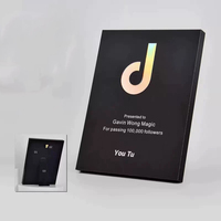 Nouvelle plaque d'identification en métal aluminium, trophée personnalisé pour YouTube et Shopee, récompense d'entreprise, souvenir de coopération, cadeaux