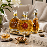 Bouteilles de vin, de liqueur ou de brandy en verre de luxe vides personnalisées de 750 ml avec couvercle en verre